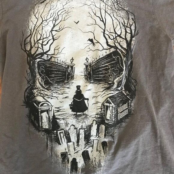 DisneyLand By Hanes The Haunted Mansion Skull Graphic T-Shirt Unisex Size S - Picture 2 of 6